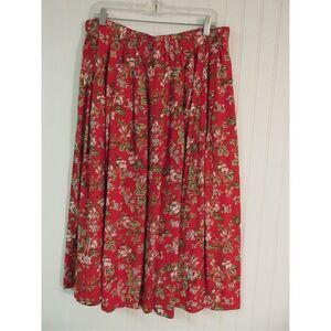 Vintage Susan Bristol skirt red floral sz small